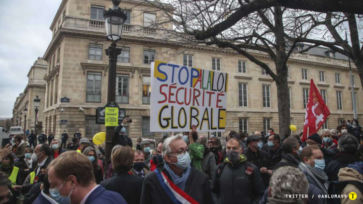 Protestas en París contra proyecto de ley de seguridad global